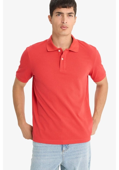 Defacto Regular Fit Polo Yaka Pike Kısa Kollu Tişört E9504ax25smrd28 Kirmizi