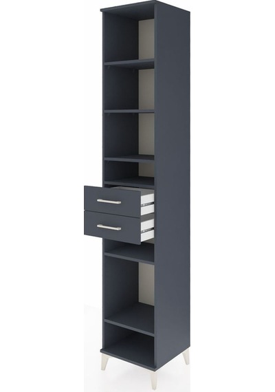 Hyperion Dolap 6 Raflı 2 Çekmeceli 44x44x243 Antrasit-antrasit Antrasit