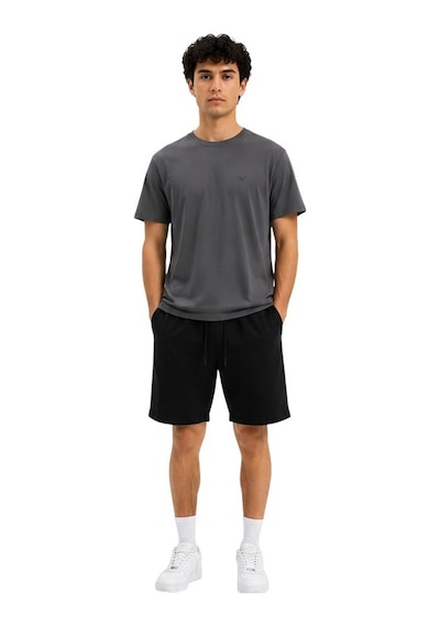 Cazador Erkek Bisiklet Yaka Koyu Gri Süprem T-shirt 46230