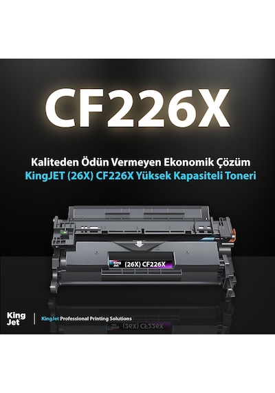 Kingjet Hp Uyumlu 26x Cf226x Yüksek Kapasiteli 4'lü Paket Çipli Uyumlu Toneri Mfp M426
