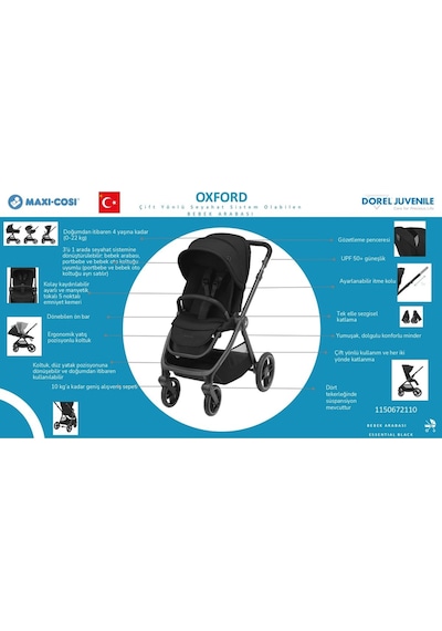 Maxi-Cosi Oxford Çift Yönlü Seyahat Sistem Olabilen Bebek Arabası - Twillic Green