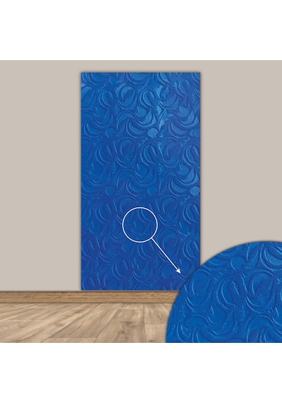 Tink 3d Kendinden Yapışkanlı Akustik Keçe Panel Modern Desenli 52x98 Cm 2 Adet 1 M² Mavi