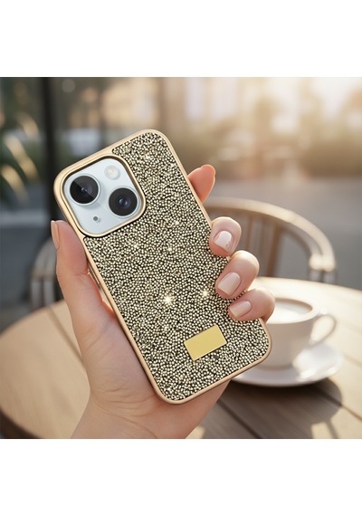 Microsonic Apple iPhone Uyumlu 15 Kılıf Cosmic Shine Gold -