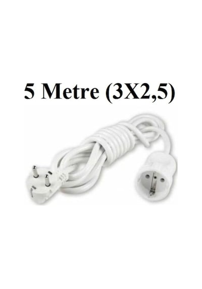 Topraklı Uzatma Seyyar Kablosu Tekli Priz 5 Metre 3x2.5 Mm
