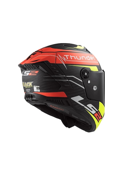 Ls2 Thunder Karbon Attack Full Face Motosiklet Kaskı 66957 Mat Kırmızı - Neon Sarı