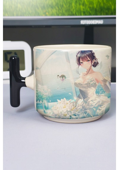 Seishun Buta Yarou Wa Bunny Girl Senpai No Yume Wo Minai Anime Baskılı Seramik Lüks Kupa 1 Adet T Şeklinde Özel Siyah Kulp Dalga Kulp V3t Çok Renkli
