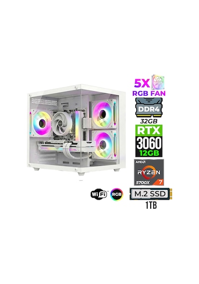 Xaser Mage X120-10SC-014EU R7-5700X 32 GB 1 TB M.2 Nvme SSD 12 GB RTX3060 Masaüstü Oyuncu Bilgisayarı