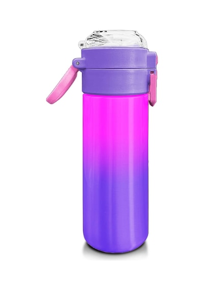 Coral High Kids Mor Renk Geçişli Desenli Pipetli Ve Direkt İçim Çelik Termos 500 Ml 31963 Mor - Yavruağzı