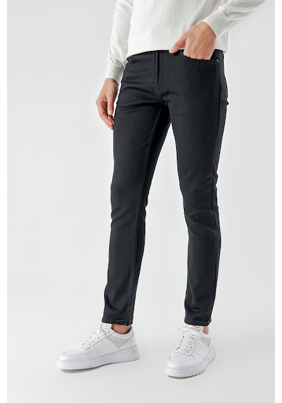 Morven Erkek Siyah Mevsimlik Pamuk 5 Cep Slim Fit Jean Pantolon 25ms003008001 Siyah Siyah