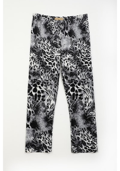 Markapia Kadın Yumuşak Kadife Dokulu Leopar Desenli Pijama Altı Çok Renkli