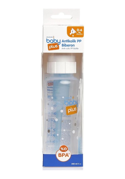 Baby Plus, Antikolik Pp Biberon, 0-6 Ay, Pp Malzeme, 240 Ml Kapasite, Gaz Önleyici Sistem Çok Renkli