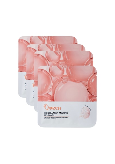 Bio Collagen Melting Gel Mask Kolajen & Hyaluronik Asit Nemlendirici Yüz Maskesi 4'lü Paket