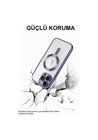 Apple Uyumlu iPhone 11 Mag Safe Özellikli Lens Korumalı Logo Gösteren Şeffaf Silikon Kılıf