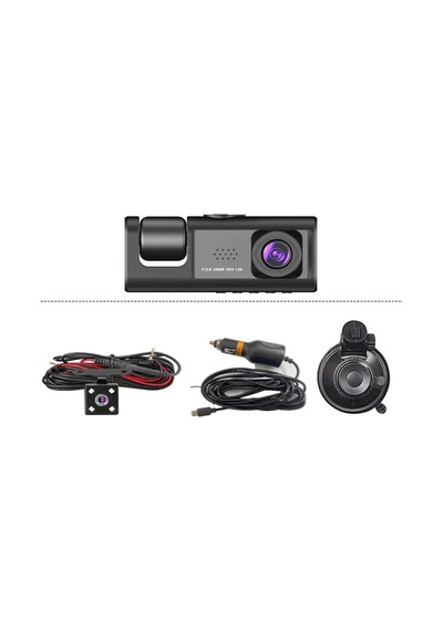64gb Araç İçi Kamera 3 Kameralı Yol + Araç İçi+ Arka Fhd Video Kayıt Mikrofonlu Türkçe Cc-33