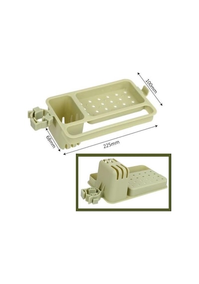 Buradabuldun Musluğa Takılan Sünger Havlu Askılı Sabun Hazneli Mutfak Banyo Lavabo Düzenleyici Organizer Çok Renkli