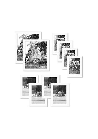 Parça Beyaz Galeri Duvar Resim Çerçevesi Seti 8x10 5x7 Ve 4x6. Kırılmaya Dayanıklı Cam. Duvar Veya Masa Için Res