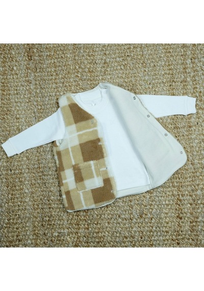 Flexi Polar Ekose Bebek Yelek Kahverengi