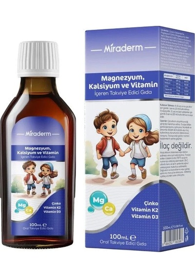Miraderm Magnezyum Kalsiyum Ve Vitamin İçeren Takviye Edici Gıda 100 Ml