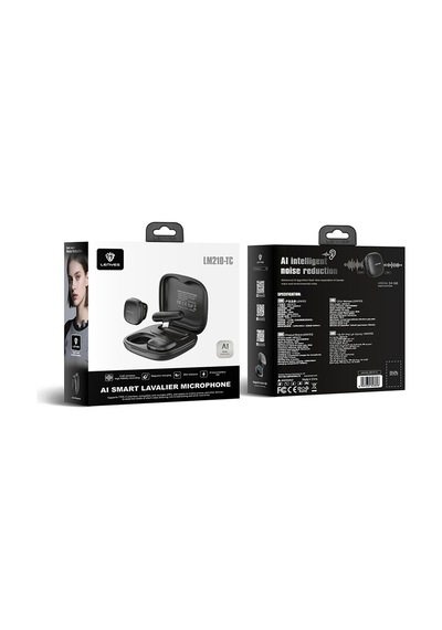 Lenyes Lm210 Type-c Portlu Yapay Zeka Gürültü Önleyici Özellikli Kablosuz Yaka Mikrofonu Siyah