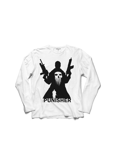 The Crazy Punısher War Cezalandırıcı Logo 3 Uzun Kollu Tişört (518430301)