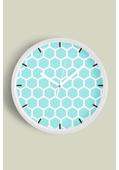 Modern Tasarım Duvar Saati - 25cm - Önü Camlı Beyaz Kasa - Sessiz Mekanizma-jh0462 Beyaz