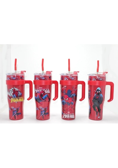 Zenvia Sevimli Spiderman Pipetli Termos & Suluk Alk4713 Znv2026 Çok Renkli