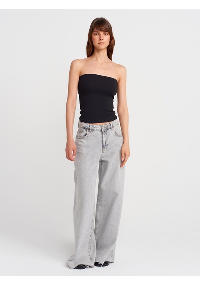 Dilvin 21103 Straplez Top-siyah Siyah