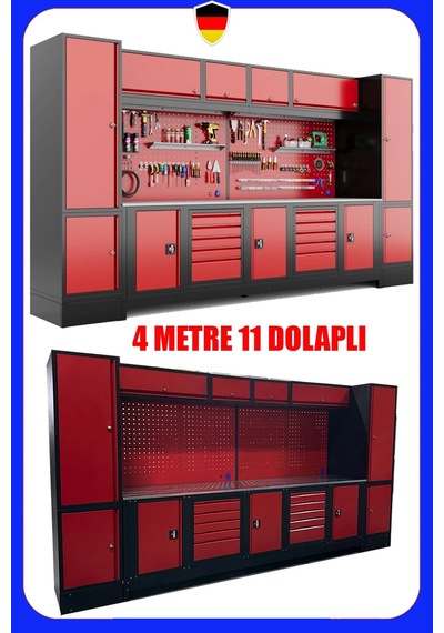 Staxx Power Staxx Stx411mt 4mt 11dolaplı Modüler Takım Tezgahı Endüstriyel Atölye Çalışma İstasyonu Çalışma