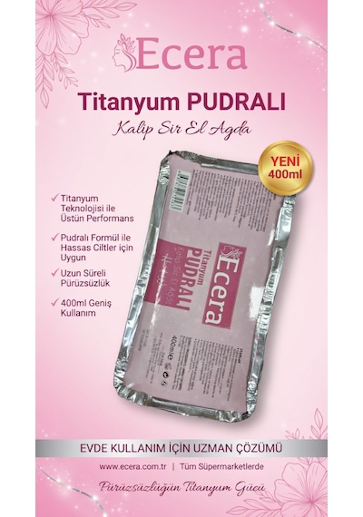 Ecera Titanyum Pudralı Kalıp Sir Ağda Pudralı Pembe 400 Ml