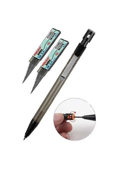 Gri Kalın Uçlu Kalem 2.0 Mm 1 Adet Ve 2.0 Mm Kalın Uç Siyah 2 Adet Ruedo Kalın Uçlu Mekanik Kalem Açık Mavi Gri Kalın Uçlu Kalem 2.0 Mm 1 Adet Ve 2.0 Mm Kalın Uç Siyah 2 Adet Ruedo Kalın Uçlu Mekanik Kalem Açık Mavi