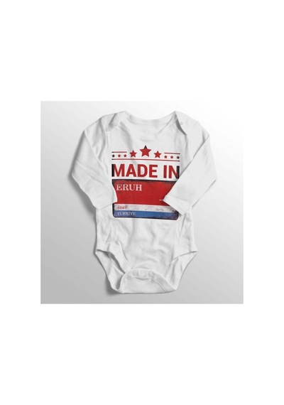 Babylimon Unisex Bebek Beyaz Baskılı Zıbın14 Beyaz - 132207522 Beyaz