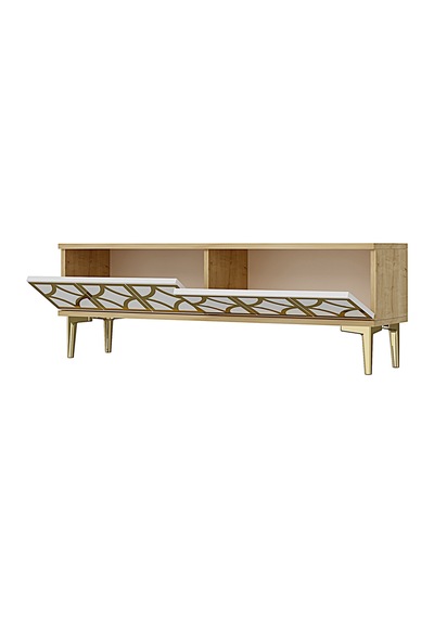 Tsa1237dbg Lem Tv Sehpası Safirmeşe-beyaz-gold 120cm