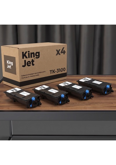 Kingjet Kyocera Uyumlu Tk-3100 Standart Kapasiteli 4'lü Paket Çipli Uyumlu  Toner