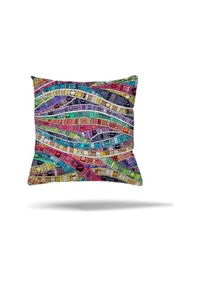Çiçek Mozaik Kilim Etnik Desen Gizli Fermuarlı Yastık Kılıfı Kırlent Kılıfı Koltuk Yastık Kılıfı Karış Diğer