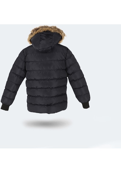 Slazenger CALISTO NEW Çocuk Kapüşonlu Şişme Lacivert Mont & Kaban