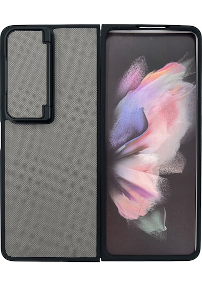 Nettech Samsung Galaxy Z Fold 4 Uyumlu Manyetik Standlı Seri Arka Koruma Kılıf - Siyah Siyah