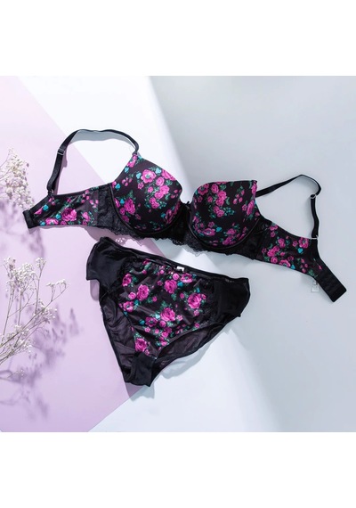 Melonika Golshan Gardenia Big Size Plunge Bra, Siyah Konforlu Ve Şık Sütyen Çok Renkli