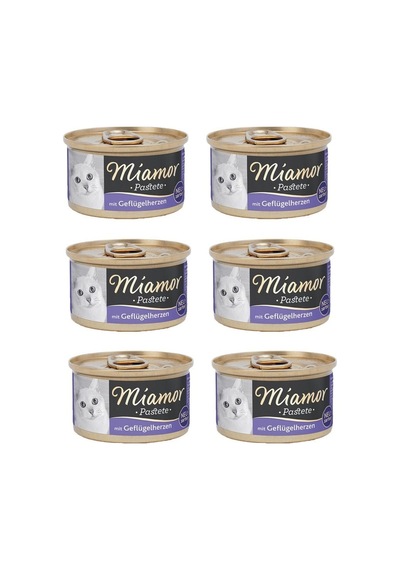 Miamor Pastete Yürekli Konserve Yetişkin Kedi Maması 6 x 85 G