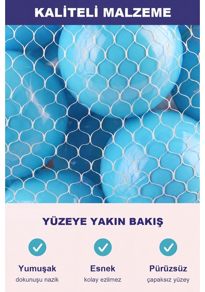 Mavi Havuz Topu 50 Adet Yumuşak Oyun Havuzu Topları, Filede 1+ Yaş