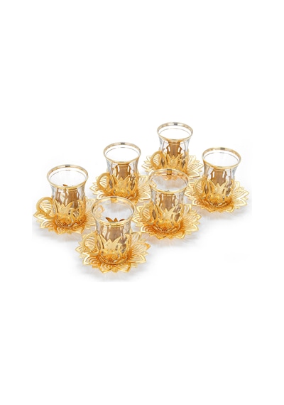 Ahsen 6 Lı Çay Seti Gold Altın