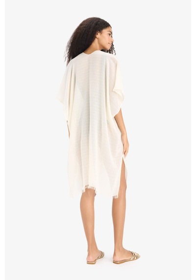 Defacto Fall İn Love Regular Fit Pamuklu Kimono Z0696az25sper103 Ekru