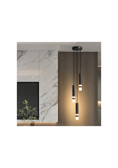 Eskitme Gold 3'lü Sarkıt Boru 6500k Soğuk Beyaz Led Modern Avize