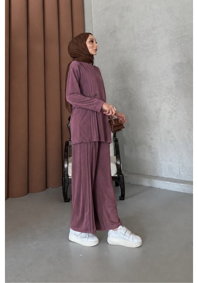 Riella Butik Ravel Tesettür Takım Mürdüm