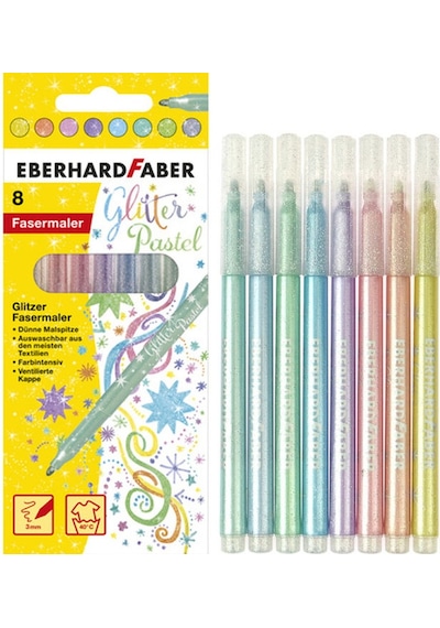 Eberhard Faber Glitter Pastel Simli Keçeli Kalem Seti 8 Renk
