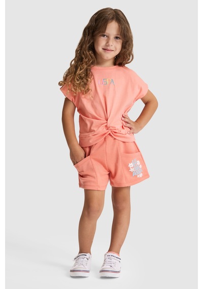 U.s. Polo Assn. Kız Çocuk Mercan Şort Örme 50325681-vr204 Coral