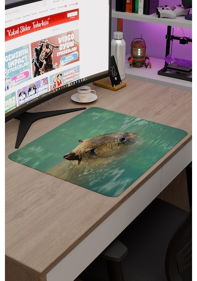 Capybara Kaymaz Dikişli Kauçuk Oyuncu Mousepad V2 - 48x40 Xl Gaming Mouse Pad Fare Altlığı