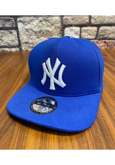 Hamze Ny Newyork Nakışlı Hiphop Snapback Rapper Drip Şapka Cap Saks Mavi