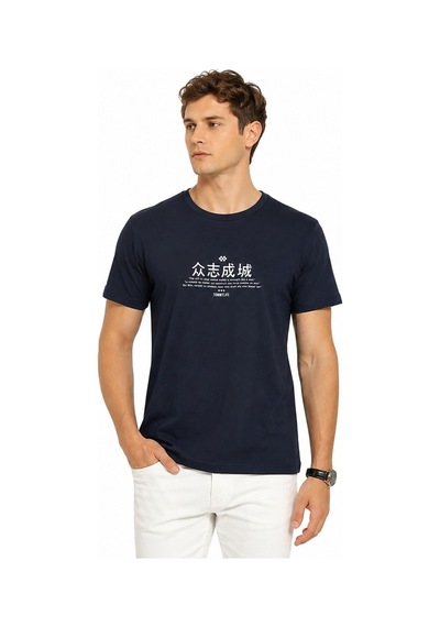 Tommy Life Basic Erkek Tshirt Bisiklet Yaka Lacivert 88506