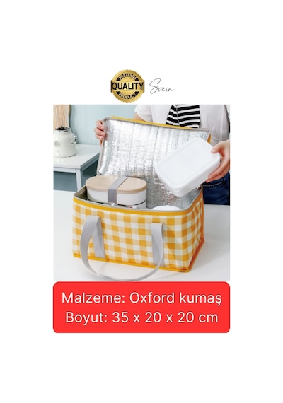 Premium Soğuk Sıcak Termal Piknik Kamp Çantası Yemek Taşıma Yalıtımlı Piknik Termos + Buz Aküsü Kırmızı