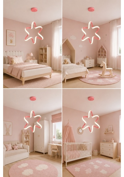 Yalven Led Sarkıt Avize Çocuk Odası Günışığı Pembe
